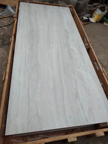 Porcelanato "C" Lastra Travertino Navona Grigio Nat 120x270cm 