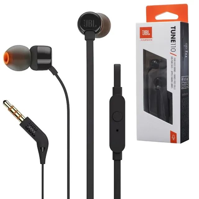 Fone De Ouvido Intra-auricular Com Fio Tune 110 Preto Jbl