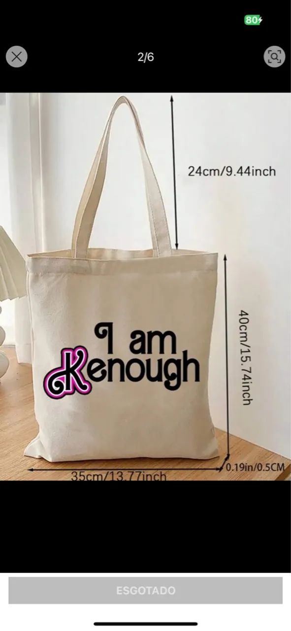 Bolsa ecobag Barbie  'I am Kenough'  - Foto 2