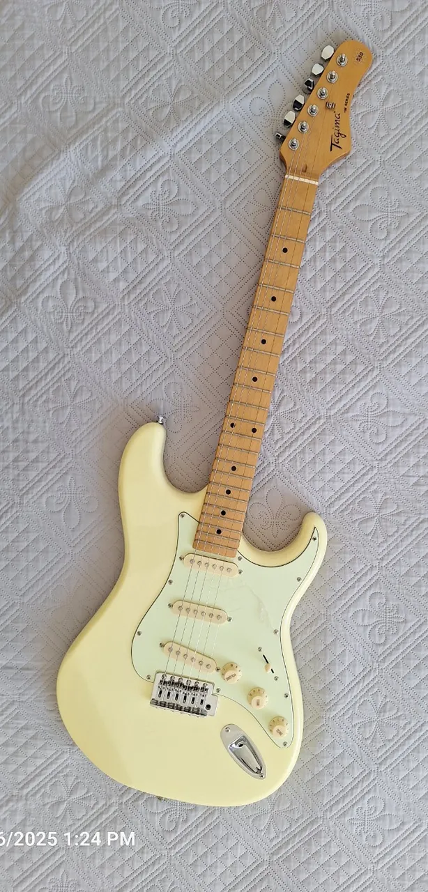 Guitarra Tagima Woodstock Tg-530 Vintage White - Regulada e em Perfeito Estado