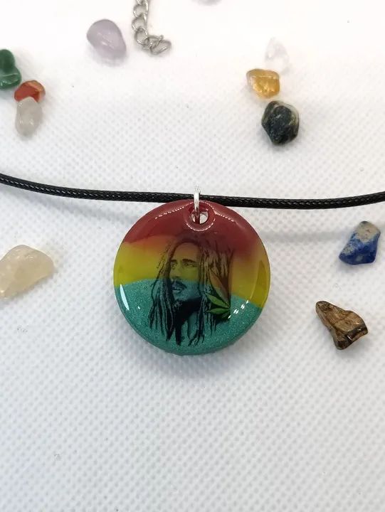 Colar Pingente Reggae Rasta Bob Marley - Foto 4