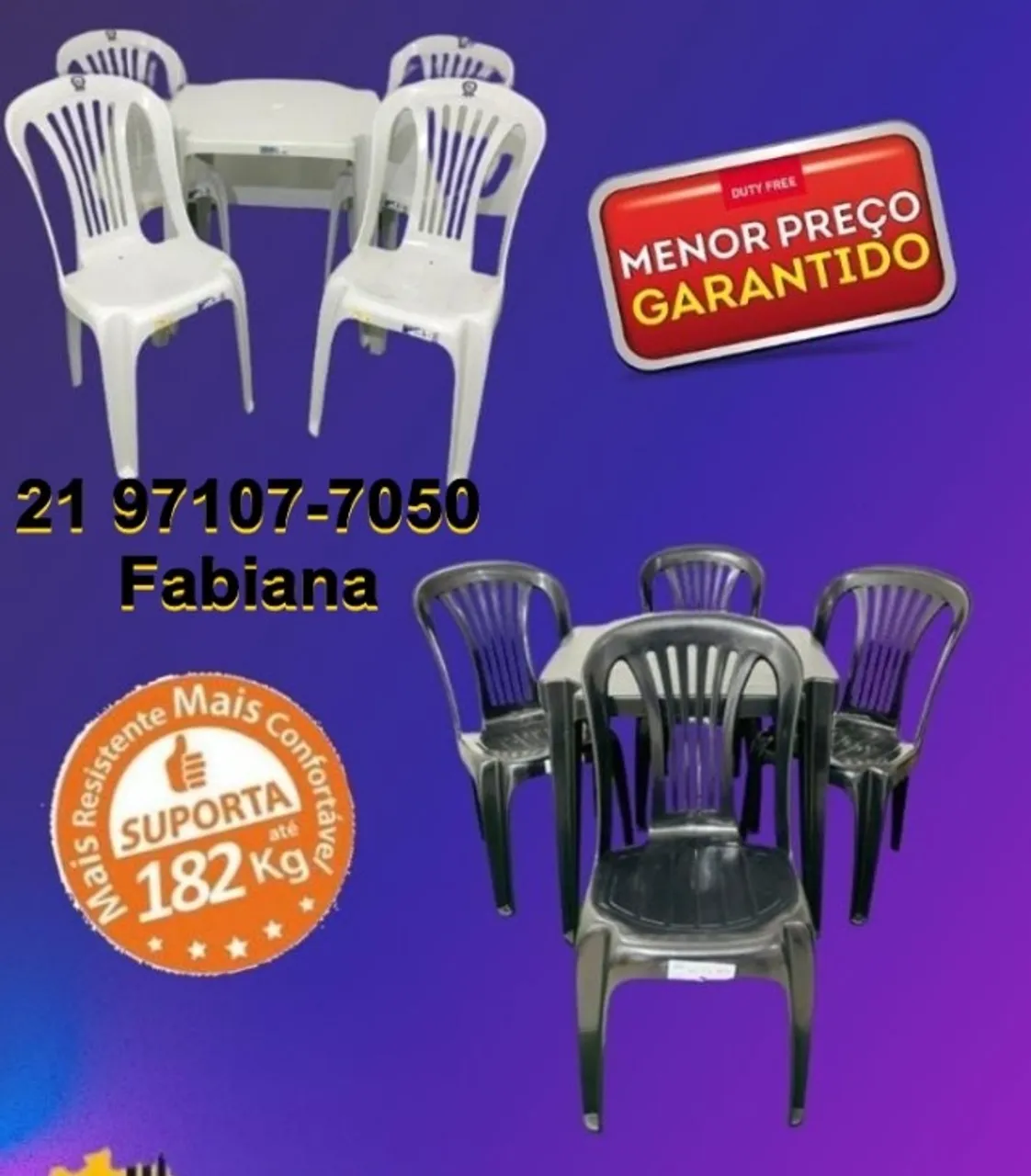 Para uso COMERCIAL- Mesa e cadeiras