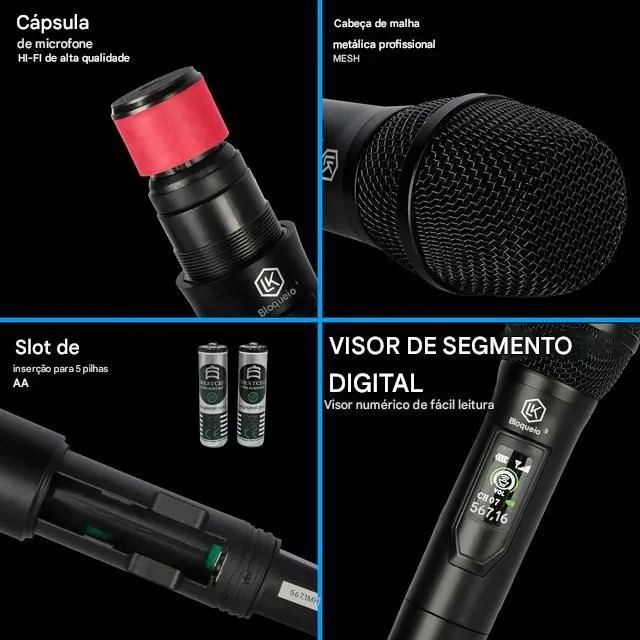 Sistema de Microfone Sem Fio GLXD-2 Pro UHF - Duplo Canal - Foto 5