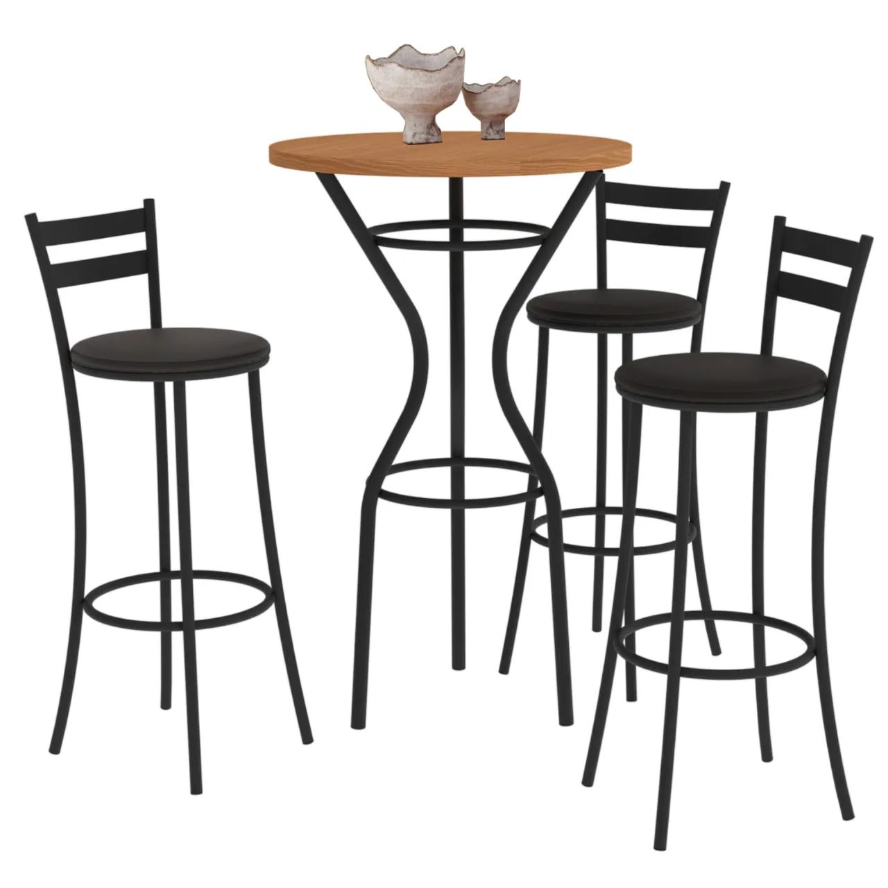 Mesa Bistrô Industrial com 3 Banquetas tt87
