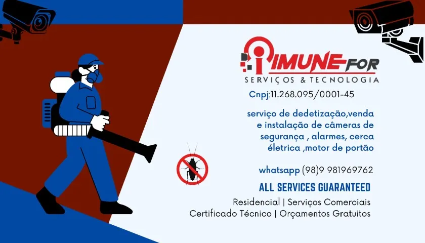 Dedetização e câmera de segurança