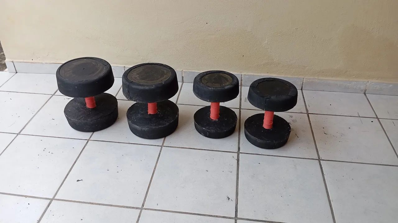 Vendo KIT de Halteres artesanal feitos de CONCRETO - (CIMENTO) REVESTIDOS EM EVA - Foto 4