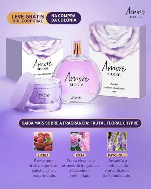 Kit Amoré Bloom - Perfume 100ml e Creme Corporal 60g - Foto 2