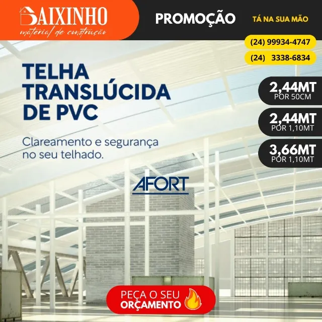Telhas Translúcida de PVC