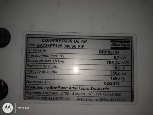 COMPRESSOR GA75+FF125 ATLAS COPCO  - Foto 4