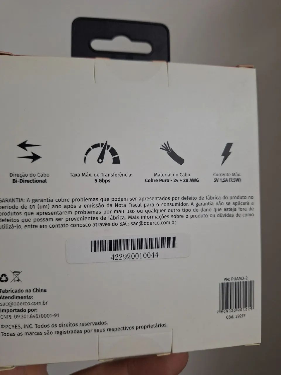 Cabo De Dados Usb A 3.0 Macho Para Usb A 3.0 Macho 28awg Puro Cobre 2 Metros - Foto 3