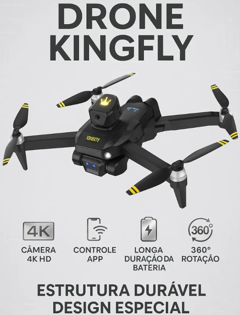 Drone Kingfly Ka-wrj13 Motor Brushless Com Câmera 4k  - Foto 5
