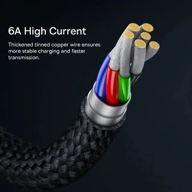 Cabo Usb para Usb C 100W 5A Baseus - Foto 2