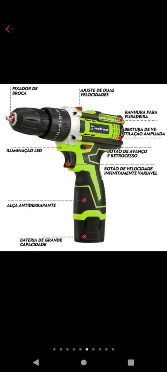 Furadeira de Impacto 12V Li-Ion Sem Fio - Foto 3