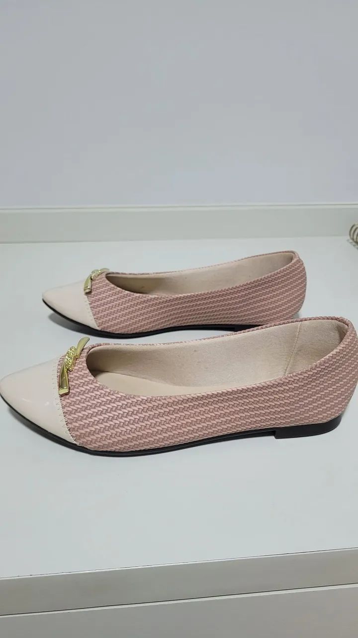 Sapatilha nude e rosa moleca - Foto 2
