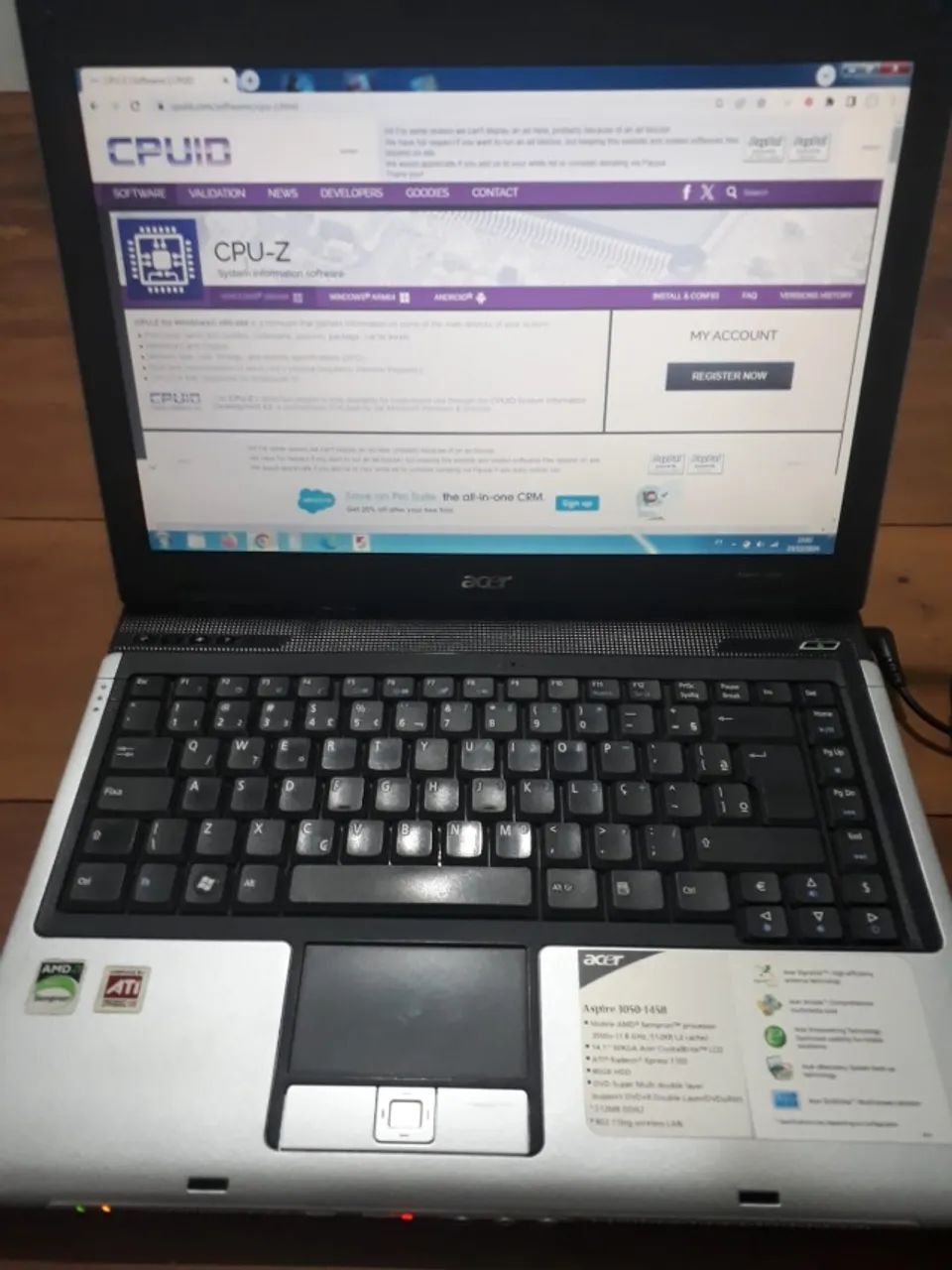 Notebook Acer Aspire 3050-1458 Amd Turion 64