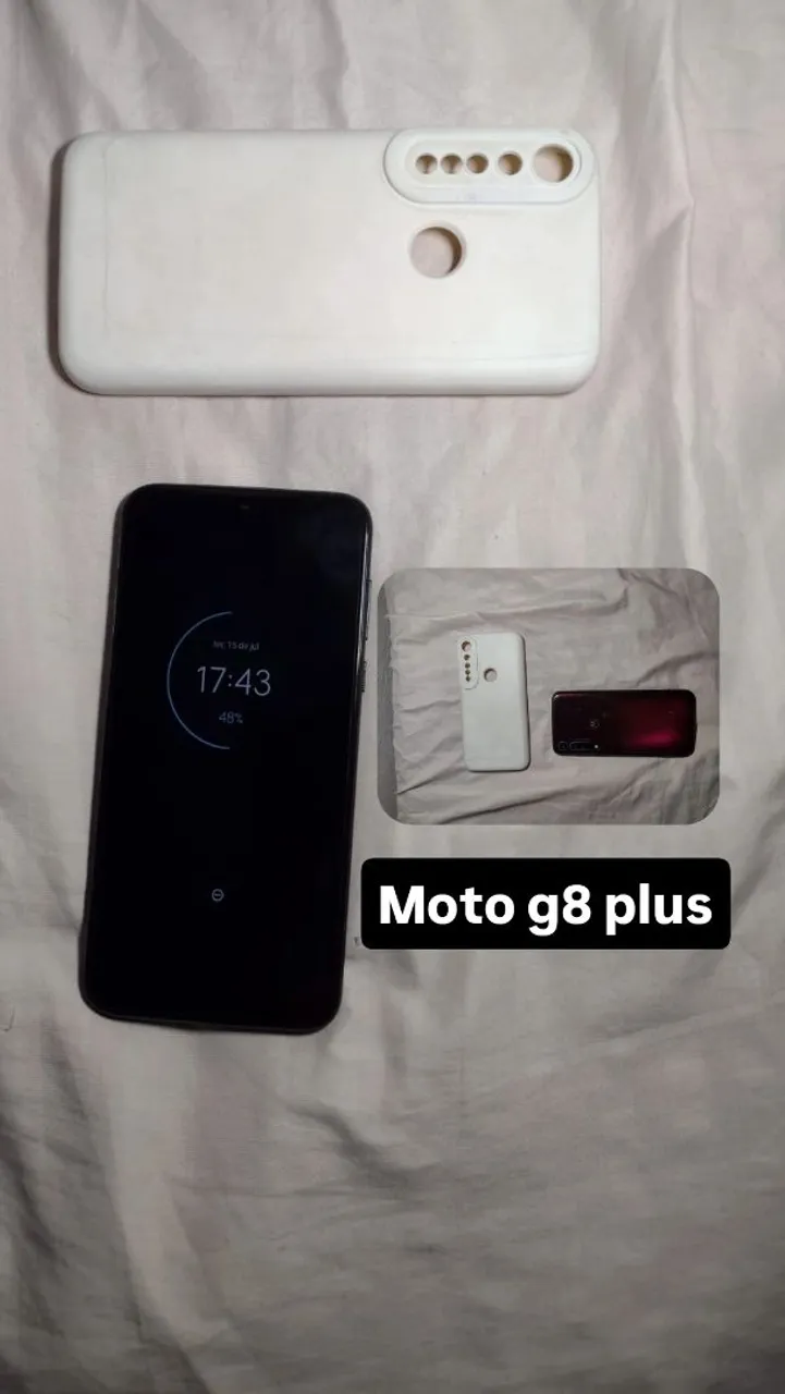 Moto G8 Plus 64GB seminovo vermelho escuro
