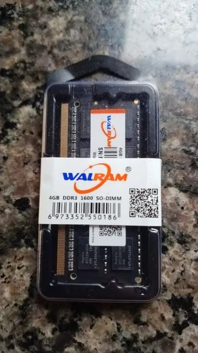 MEMÓRIA RAM DDR3 4 GB FREQUÊNCIA 1600 PRA NOTEBOOK 
