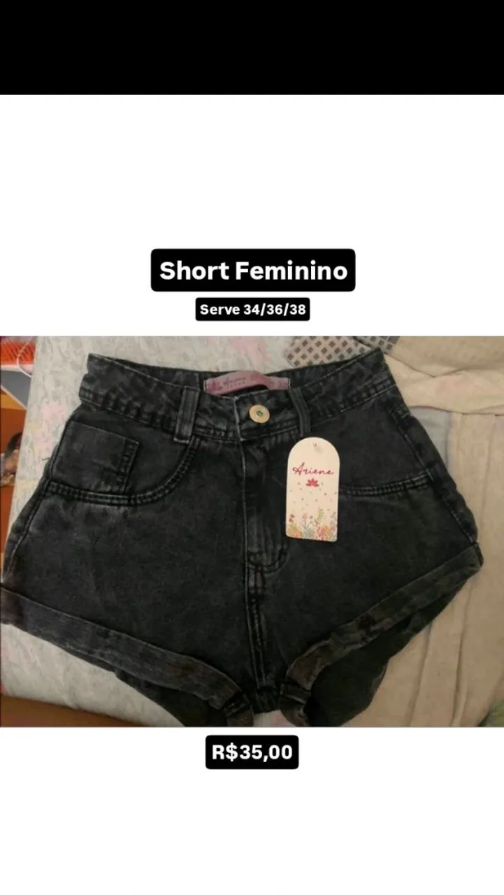 Short feminino (novo