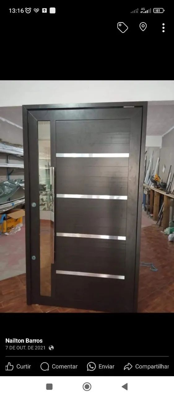 Porta pivotante de alumínio 2,10x1,20 - Foto 4