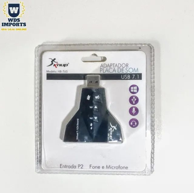 Adaptador placa de som usb 7.1