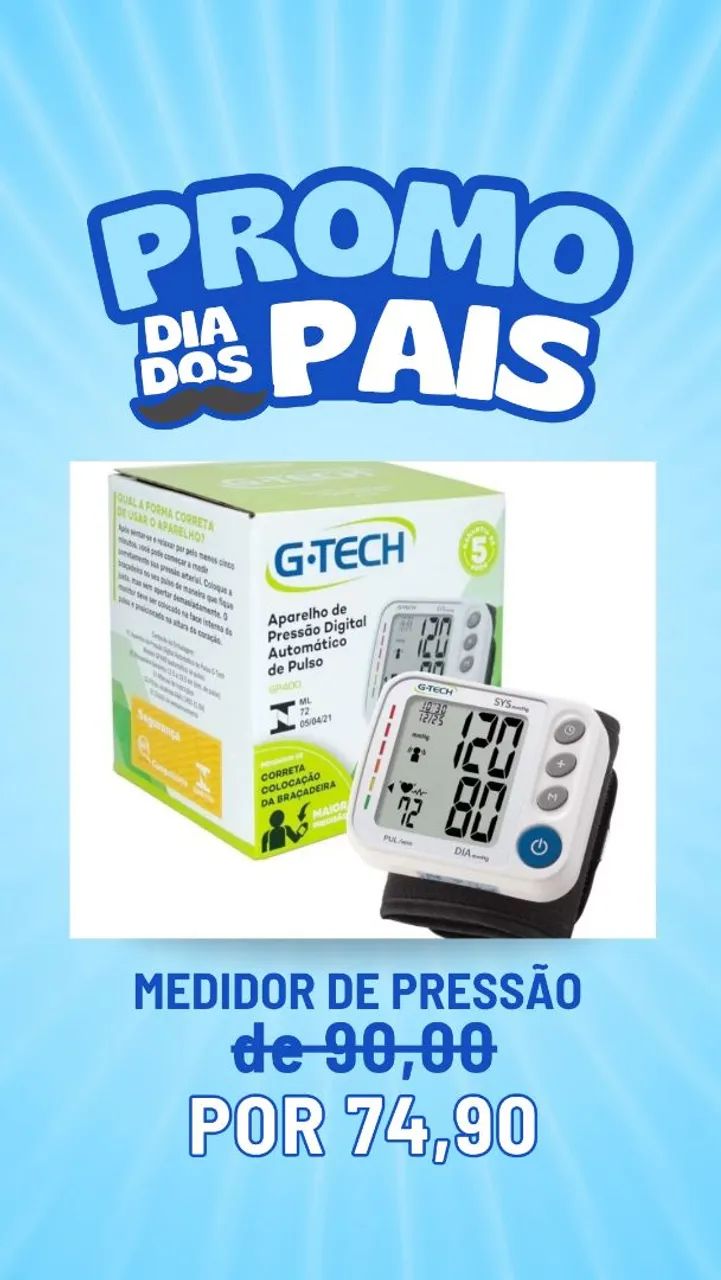 PROMOÇÃO Aparelho de Pressão Digital Automático G-Tech NOVO - Foto 4