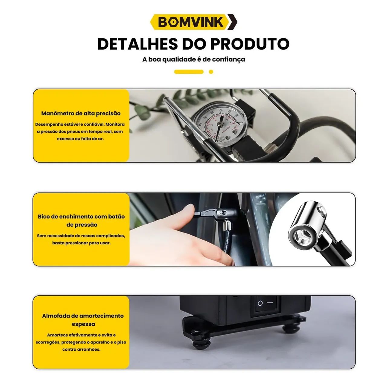 Compressor de Ar Bomba de Ar Portátil para Carros - Com Cilindro Metálico - Foto 5