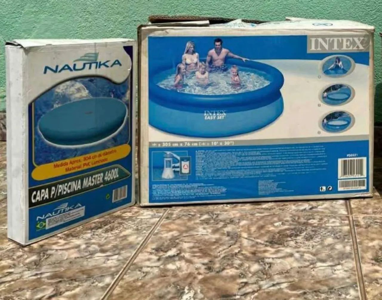 Piscina Inflável Intex +<br>Capa PVC  +<br>Bomba De Filtro