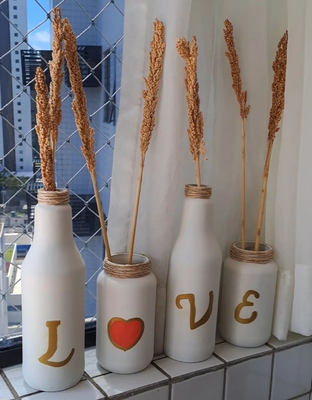 Vasos Decorativos LOVE - Kit com 4 peças