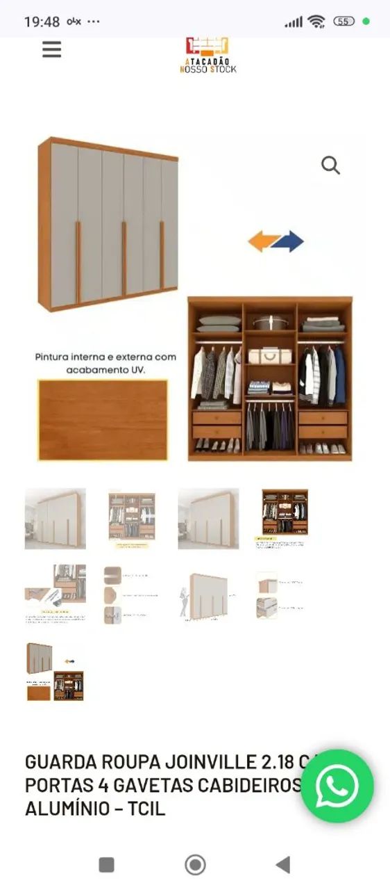 Guarda roupa casal bem espaçoso!! - Foto 3