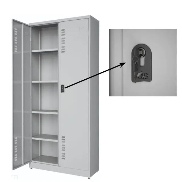 Armário Aço POP Portas PA-90 Chapa 22 1,98x0,90x0,40m Cinza Alta Resistência 18010 - Foto 5