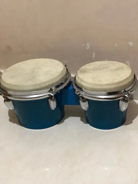 Bongo de Percussão - Azul e Timba- Madeira Whats: * - Foto 3