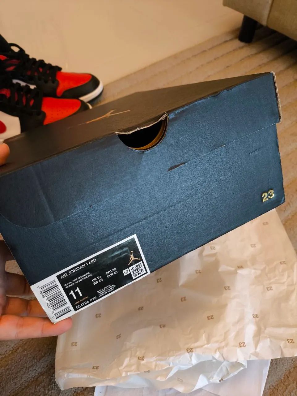 Tênis Air Jordan 1 Mid "bred" tamanho 43 - Foto 6