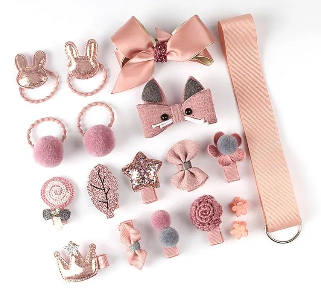 Kit Rosa escuro Acessório Enfeite De Cabelo Para Meninas - Presilhas