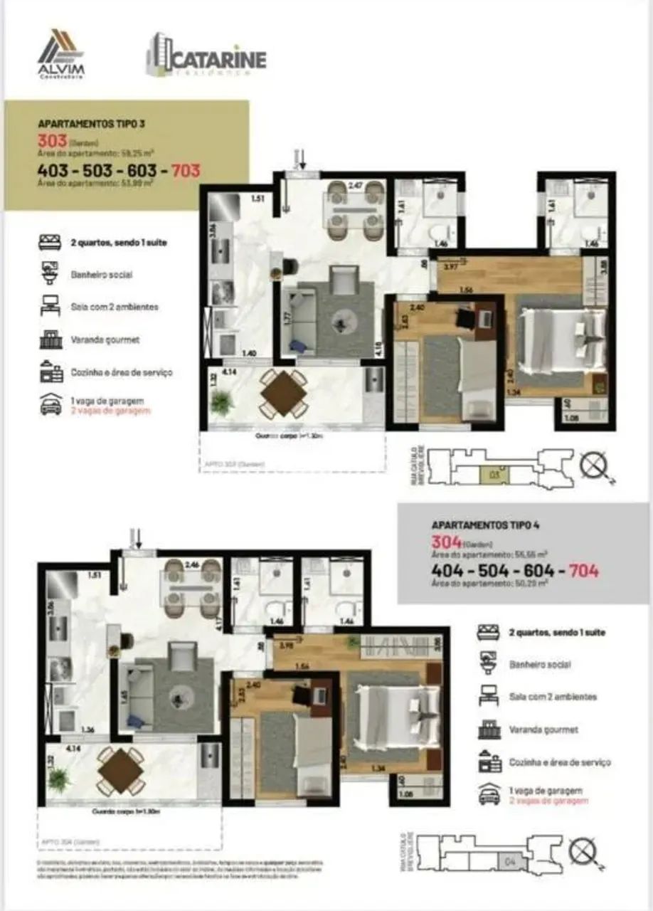 Apartamento 2 quartos - Santa Catarina - Foto 4