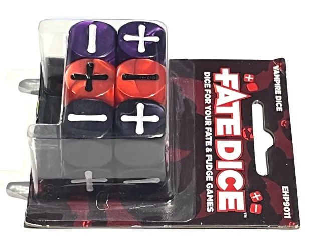 12 dados fate fudge rpg originais evil hat importados linha vampire - Foto 3