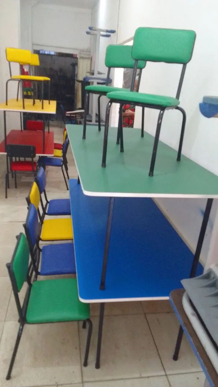 Conjuntos mesas infantil coloridas64962149495170121