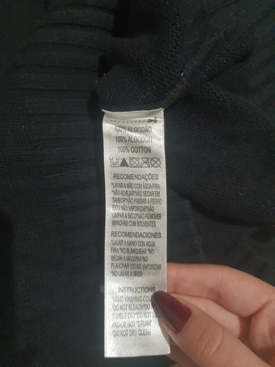 Blusa de lã preta GG - Foto 4