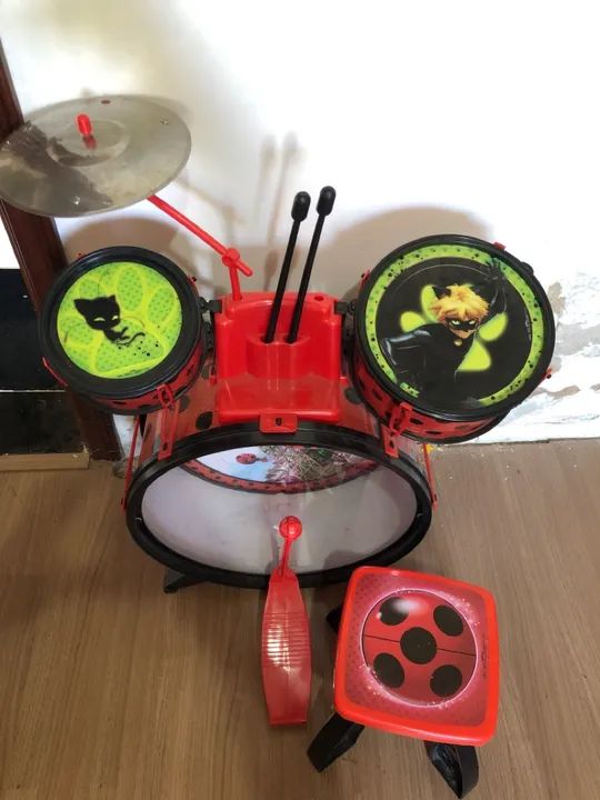 Bateria Infantil Miraculous Ladybug - Novo - Foto 2