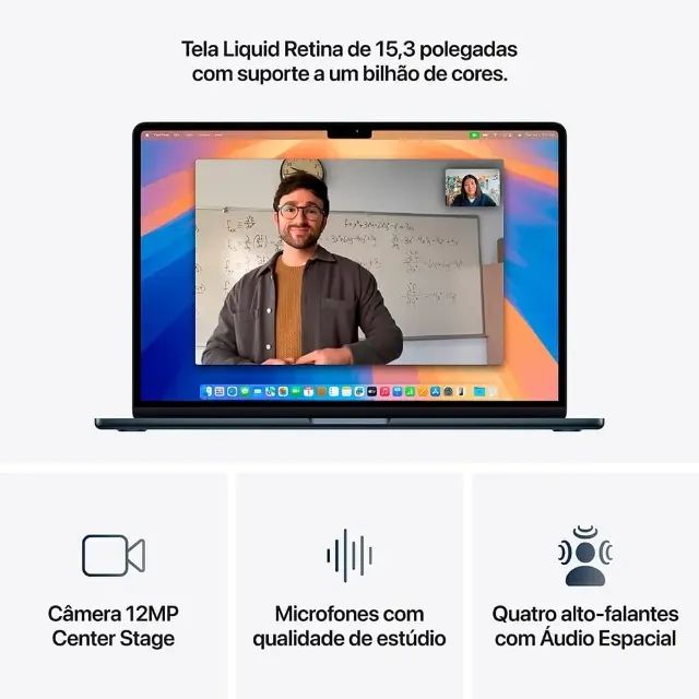 Apple MacBook Air 15インチ M4 ミッドナイト Macbook Air 15 Apple M4, 16gb Ram, 256gb Ssd, (2025) | Frete grátis