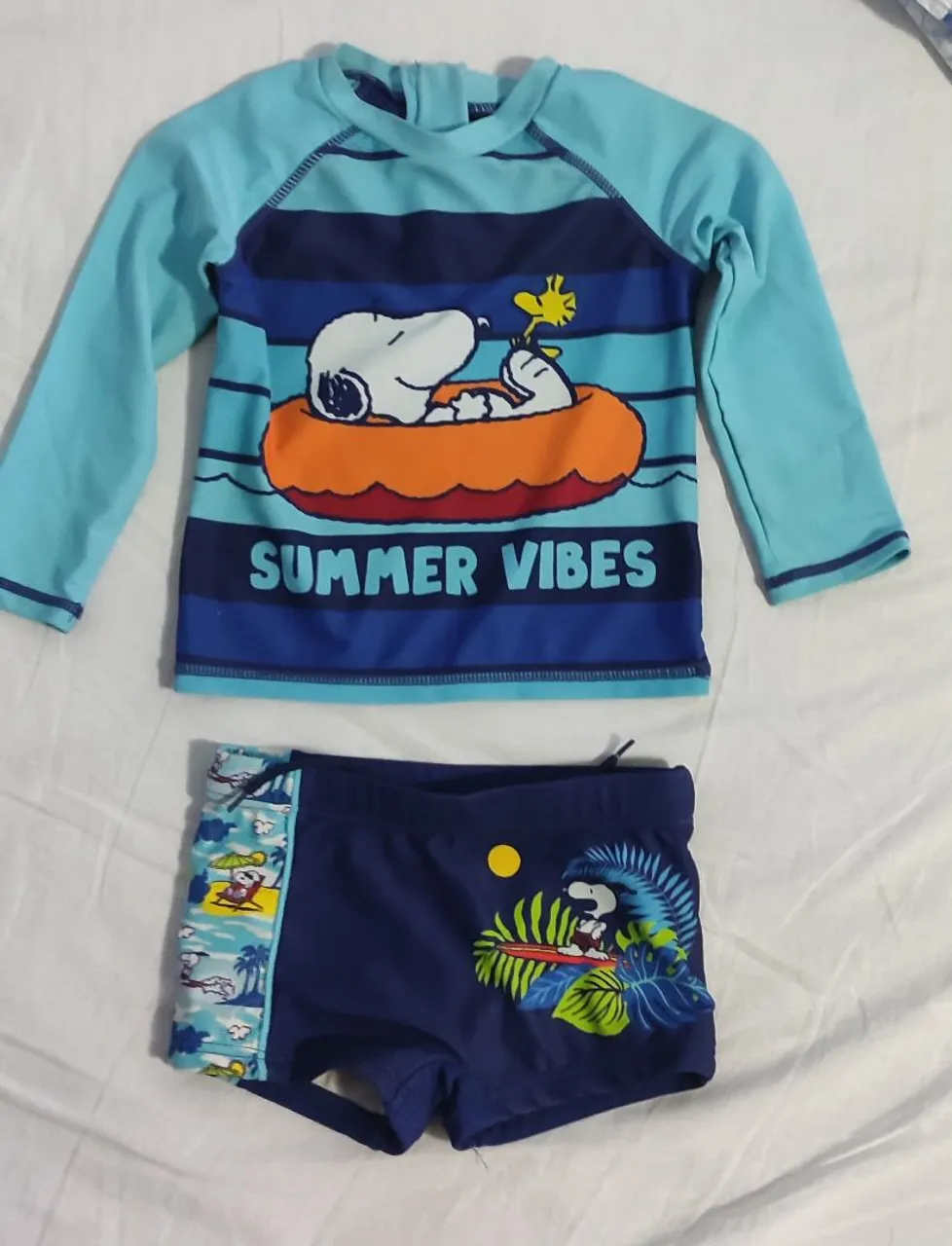 Conjunto de Praia Infantil Snoopy - Verão Divertido