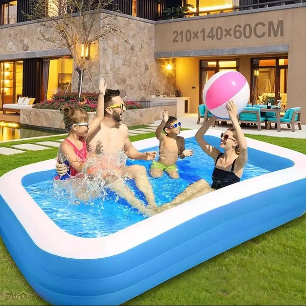 Piscina Inflável para a Família - 3.05mt X 1.83mt X 56cm - Entrega Rápida!