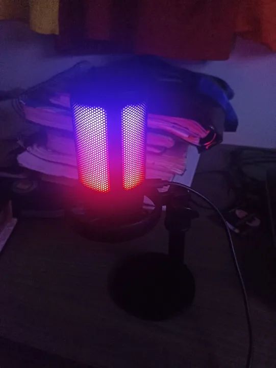 Microfone Condensador USB com luz LED