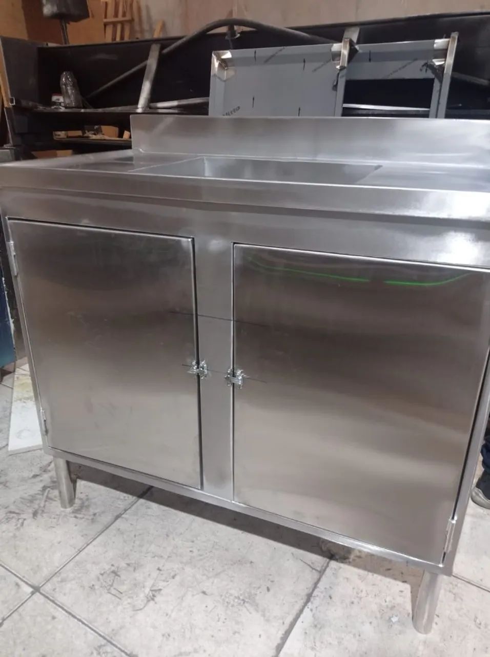 Bancada em aço inox com 2 cubas - Foto 4
