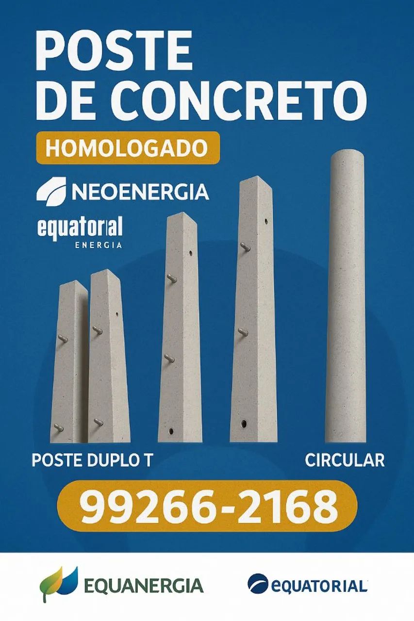 Postes de Concreto Homologados - Neoenergia Equatorial