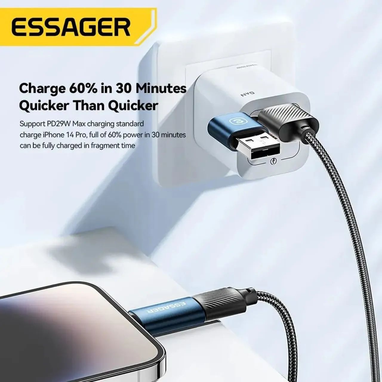 Cabo de dados 65W 4-em-1 Essager - Foto 3