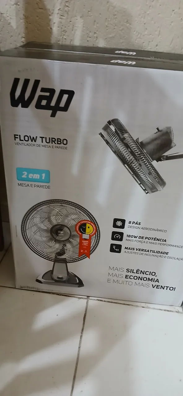 Ventilador de Mesa e Parede Wap Flow Turbo 2 em 1