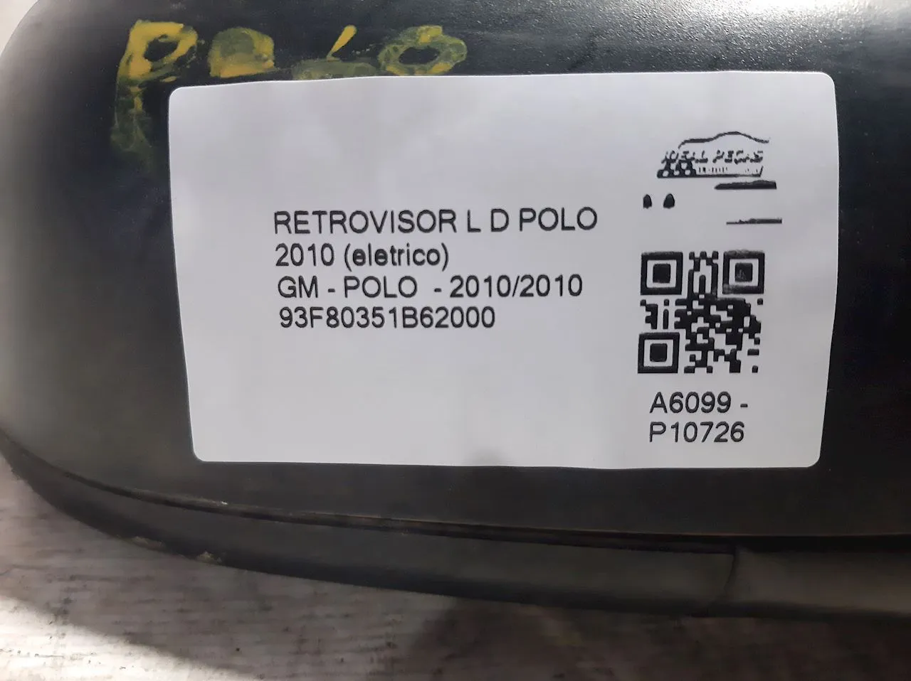 RETROVISOR L D POLO 2010 (ELETRICO) DO /