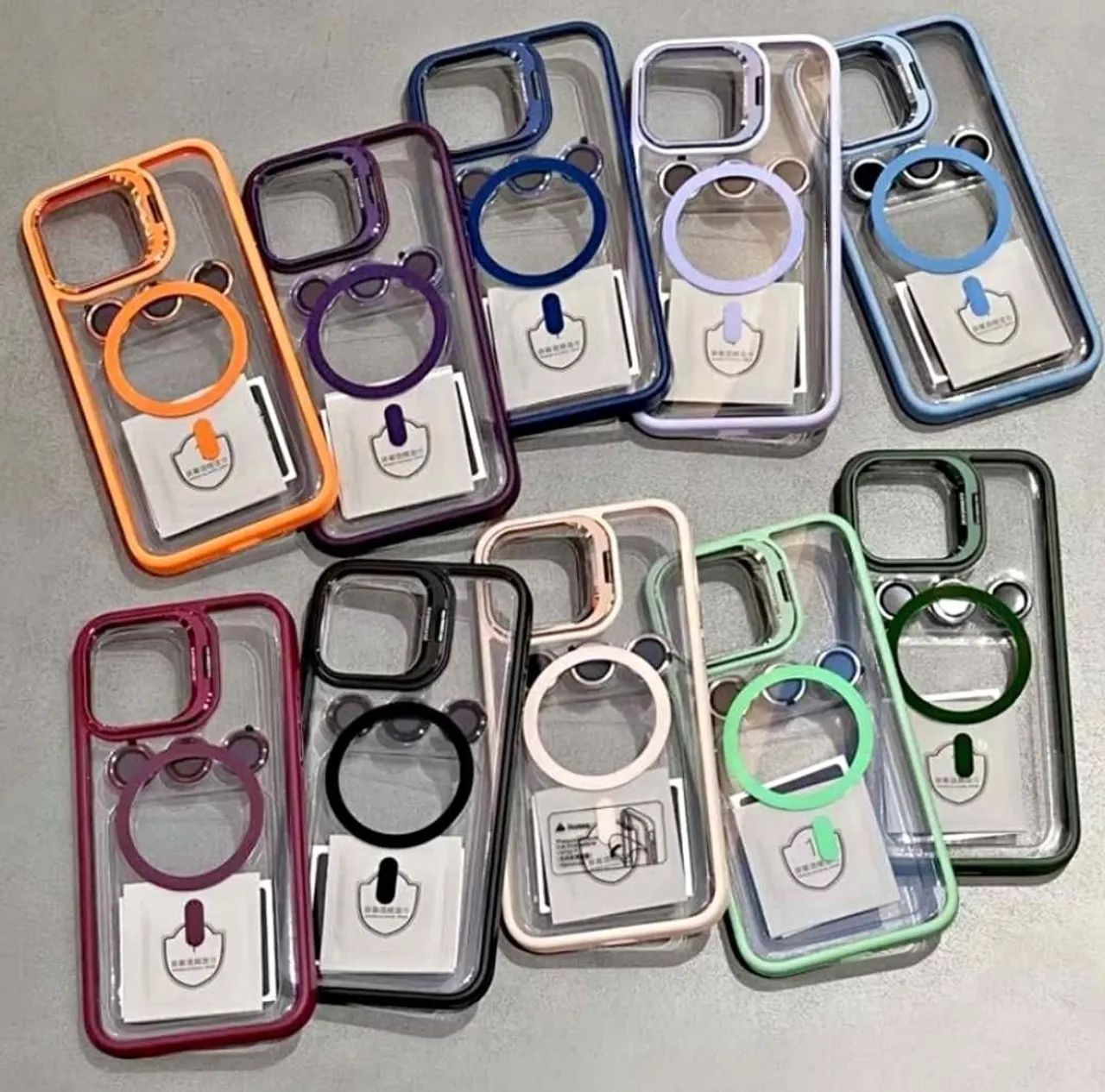 Capa de iphone com MagSafe e suporte.