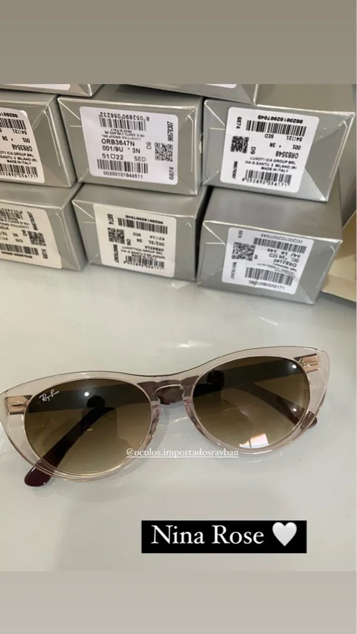 Óculos de Sol Ray-Ban Nina Rose - Elegância e Proteção - Foto 5