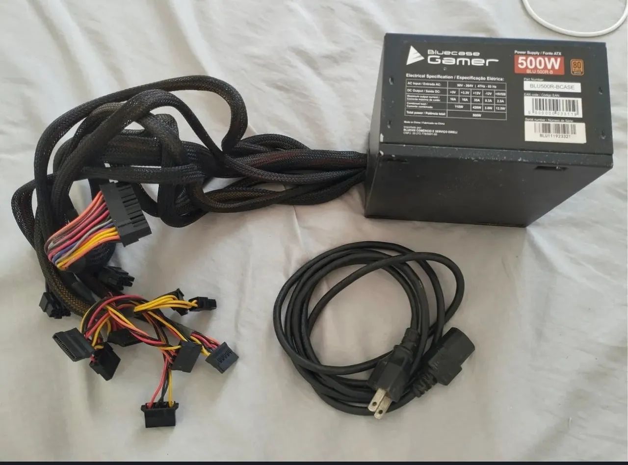 Fonte PC Bluecase Gamer 500W 80 Plus